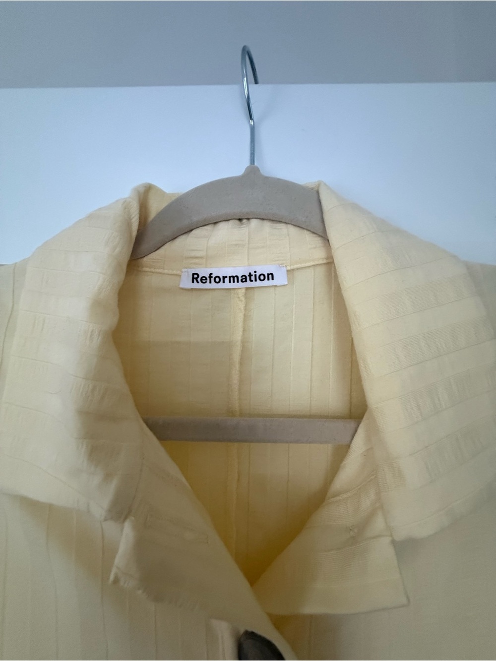 Reformation Ribbed Collared Button-Front Mini Dress (NWOT) - Picture 4 of 6